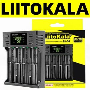 Зарядное устройство LiitoKala Lii-S4 18650 со светодиодом, 4 слота для 26650 21700 18350 AAA 3,7 В 1,2 В