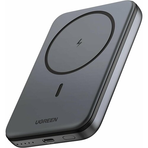 Внешний аккумулятор UGREEN PB561 MagSafe 10000mAh 20W USB-C Magnetic Wireless PowerBank Space Gray для iPhone (25919)