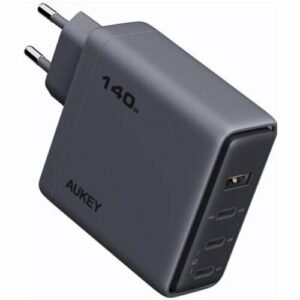 Сетевое зарядное устройство Aukey Comet Mix 140Вт, 3*USB-C+A , темно-серый