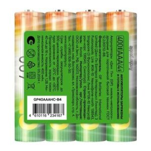 Аккумулятор GP (AAA, 400mAh, 4 шт.) (40AAAHC-B4) (4610116234167)