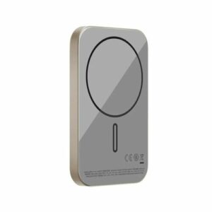 Внешний аккумулятор повербанк беспроводной (MagSafe) Momax Q.Mag X1 5000 Ультратонкий / Титан
