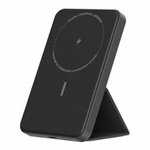 Внешний аккумулятор ROCK P83 Magnetic Holder Wireless Charging Power Bank черный