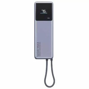 Внешний аккумулятор Xiaomi Power Bank PB1165MI 10000mAh 165W, серый, с дисплеем и встроенным кабелем