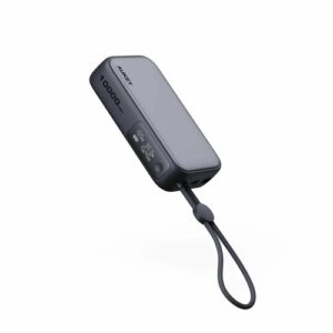 Внешний аккумулятор Aukey Spark Sling, 10 000 мАч, 30 Вт, с дисплеем, с встроенным кабелем Type-C, серый (PB-Y47)