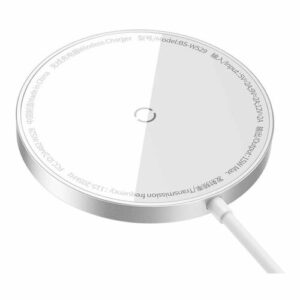 Магнитное беспроводное зарядное устройство Baseus Simple Mini3 Magnetic Wireless Charger 15W Silver (CCJJ040012)