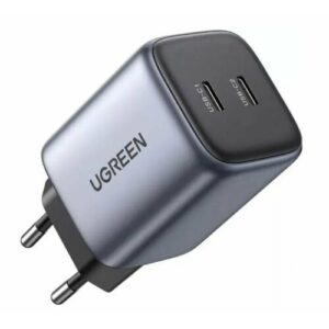 Зарядное устройство UGREEN CD294 (90573) Nexode 45W USB-C+USB-C PD GaN Fast, быстрая зарядка, серое