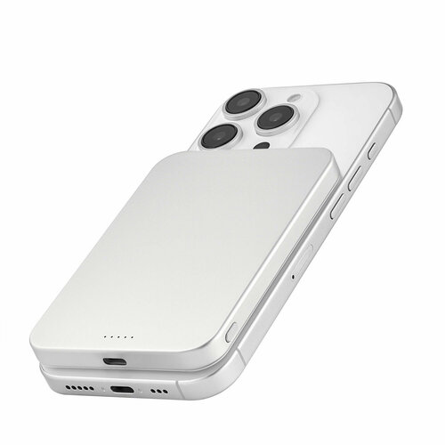 Внешний аккумулятор powerbank MagSafe uBear Slide 5000mAh, PD20W, Qi2 / повербанк для айфона