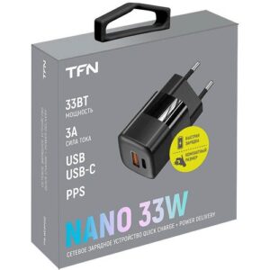 Зарядное устройство TFN Nano A+C PD 33W Black TFN-WCRPD22