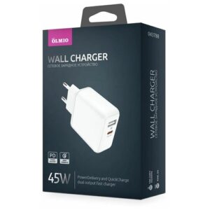 Зарядное устройство Olmio 2xUSB 6A Type-C PD Smart IC 45W 43788