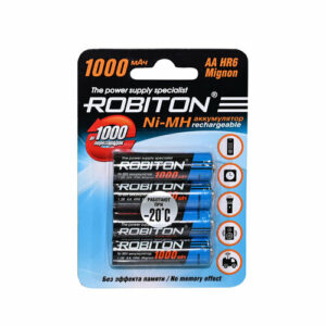 Аккумулятор Ni-Mh 1000 мА·ч 1.2 В ROBITON AA HR6 Mignon 1000, в упаковке: 4 шт.