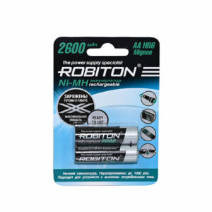 Аккумулятор Ni-Mh 2600 мА·ч 1.2 В ROBITON AA HR6 Mignon 2600, в упаковке: 2 шт.
