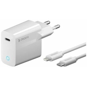Зарядное устройство для телефона Deppa 11425 USB Type-C, PD, 20Вт, кабель USB-C - Lightning MFI, белый, Deppa 11425