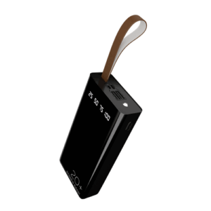 Портативный внешний аккумулятор 20000 мАч, LED-дисплей, фонарик, Micro USB, Type-C, More Choice PB60-20 чёрный