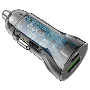 Автомобильное зарядное устройство HOCO Z47A Transparent Discovery Edition 1xUSB, 1xUSB-C, 3А, PD30W, QC3.0 (Черный)