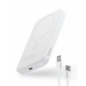 Внешний аккумулятор с беспроводной зарядкой Baseus Magnetic Mini Air Wireless, Fast Charge Power Bank 10000mAh 20W, с кабелем Type-C to Type-C (P10059001113-00), цвет белый