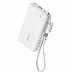 ANKER A1257 10000 mAh 22.5W дополнительный аккумулятор с кабелем USB-C белый (A1257P21)
