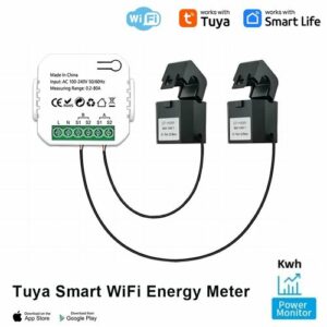 80A Tuya WiFi 1 Двойной умный счетчик электроэнергии с датчиком тока