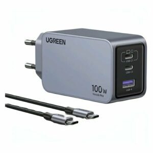 Зарядное устройство UGREEN X757 (25874) Nexode Pro GaN 100W (USB-A + 2шт USB-C) с кабелем 1,5 м