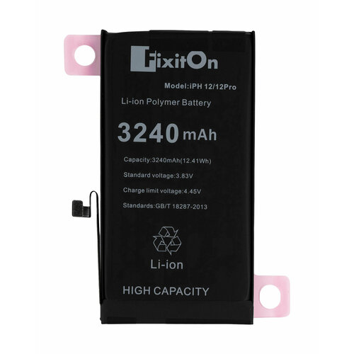 Аккумулятор FixitOn для Apple iPhone 12, 12 Pro увеличенной ёмкости + набор отверток, скотч, лопатки для разбора