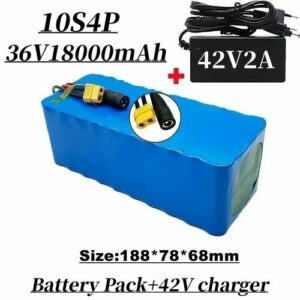 Аккумулятор скутера 36V10S4P18000mAh Литий - ионный аккумулятор Встроенная защита BMS для электрических велосипедных батарей + зарядное устройство
