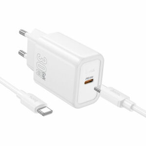 Сетевое зарядное устройство, 1 PD 30W (N62), HOCO, Type-C to Type-C, белый