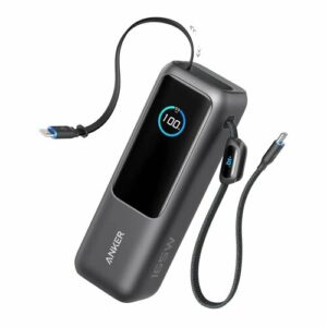 Портативное зарядное устройство Anker Power Bank 25000 мАч 165 Вт со встроенным и выдвижным кабелем USB C A1695