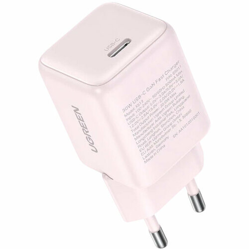 Сетевое зарядное устройство Ugreen X513 (65011) 30W USB-C GaN Fast Charger розовый