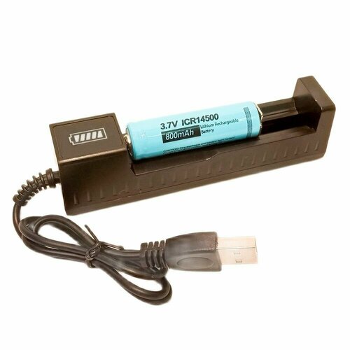 Аккумулятор АА ICR 14500/800 mAh 3.7V 1 шт. + USB зарядное устройство