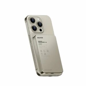 Магнитный аккумулятор с беспроводной зарядкой MAXCO Legend Magnetic, Ultra Slim 14 mm, 10000 mAh, Qi15W/PD20W, Титановое золото