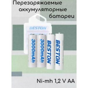 Батарейки АА аккумуляторные никель-металлогидридные пальчиковые DiKAT, аккумуляторы Ni-Mh, 1.2V, 3000mAh 4шт
