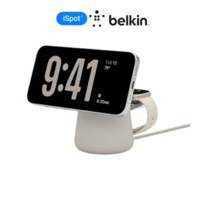 Беспроводное зарядное устройство Belkin BoostCharge Pro 2-in-1 Wireless Charging Dock with MagSafe 15Вт, белый