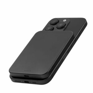 Внешний аккумулятор powerbank MagSafe uBear Slide 5000mAh, PD20W, Qi2 / повербанк для айфона (черный)