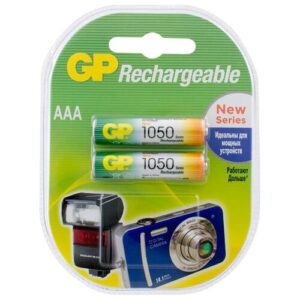 Аккумулятор Ni-Mh 1050 мА·ч 1.2 В GP Rechargeable 1050 Series AAA, в упаковке: 2 шт.