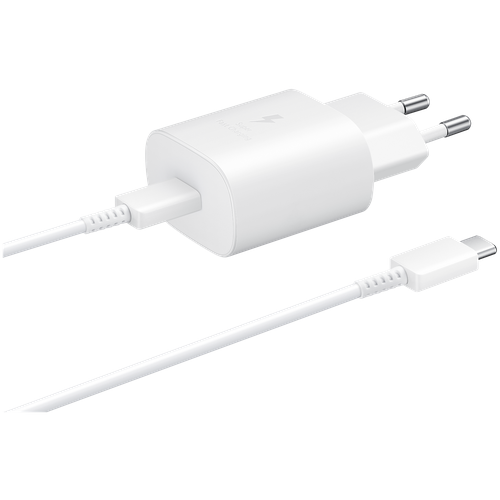 Сетевое зарядное устройство Samsung EP-TA800 + кабель USB Type-C, RU, белый