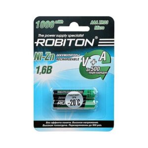 Аккумулятор ROBITON 1000NZAAA-2 Ni-Zn AAA 1000мВтч, 550мАч BL2