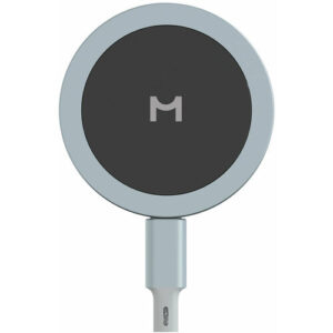Компактное беспроводное зарядное устройство Magssory Coin с магнитым кабелем, совместимое с MagSafe, темно-серый (WCH015)