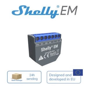 Shelly EM + Clamp Domotica, измеритель энергии с Wi-Fi, контроль контактора, Измерение внутренней памяти и настраиваемый сигнал тревоги