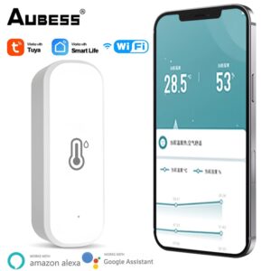 Умный датчик температуры и влажности Tuya Zigbee/WiFi, беспроводной пульт дистанционного управления для умного дома, работающий с Alexa Google SmartLife