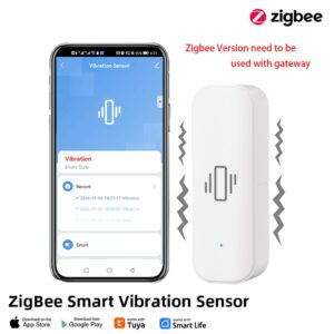 Умный Датчик Вибрации Zigbee Интеграция Tuya Smart Life Обнаружение Удара В Реальном Времени Приложение Уведомления Запись Ис...