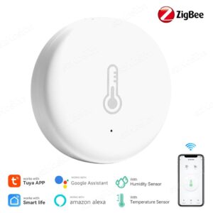 Внутренний Монитор С Датчиком Температуры И Влажности ZigBee, Совместимый С Tuya, Работает С Alexa Google Smart Life ZigBee2mqtt