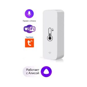 Датчик температуры и влажности ELDEV, беспроводной, IP20, Wi-Fi, белый, работает с Алисой!