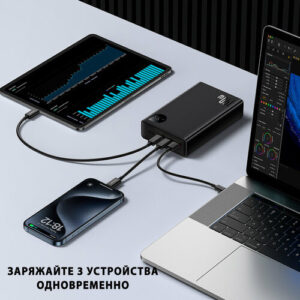 Внешний аккумулятор Baseus Adaman Digital Display Fast Charge Power Bank 24000mAh PD 140W (PPADM140), черный/ повербанк