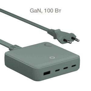 Быстрое зарядное устройство COMMO 100W Station Charger 3xUSB-C + 1xUSB-A, 100 Вт, Commo Gray