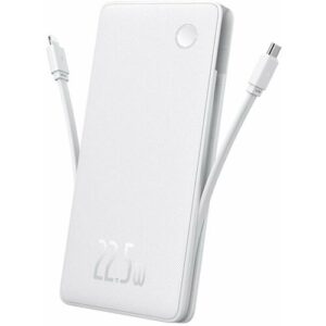 Портативное зарядное устройство Baseus Airpow Lite 10000mAh 22.5W Dual-Cable Moon White (P10067501213-00)