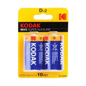 Батарейка Kodak Max Super Alkaline D LR20, в упаковке: 2 шт.