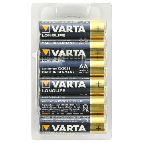 Батарейка VARTA LONGLIFE AA, в упаковке: 12 шт.