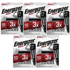 Energizer Max Батарейки щелочные (алкалиновые) тип AAА/LR03, 1.5V, 20 шт (5 блистеров из 4шт.)/Мизинчиковые батарейки