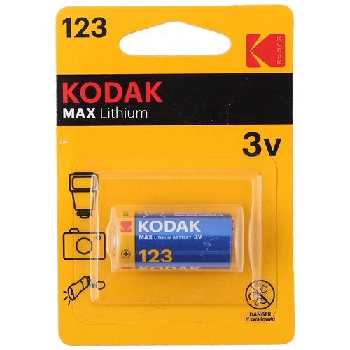 Батарейка Kodak MAX CR123A Lithium 1шт