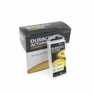 Батарейки (12шт) для слуховых аппаратов DURACELL ZA10 (PR70) 1.45В