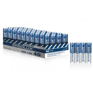 Батарейки AAA Ergolux батарейки мизинчиковые 1,5В, щелочные/алкалиновые, 40шт